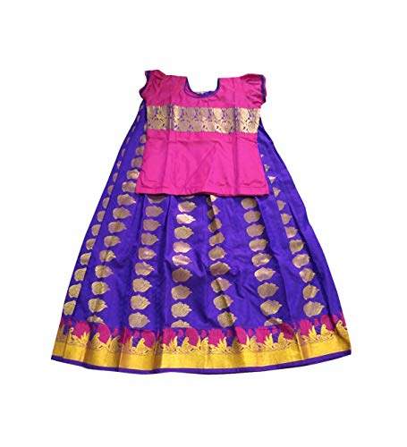 violet pattu pavadai