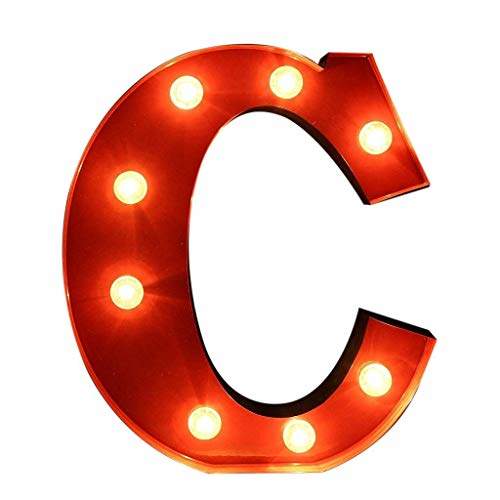 Buy Fashlady C Red 12 3 Colors Led Letter Light Vintage Circus Style Alphabet Light Up Sign A Z Red C Features Price Reviews Online In India Justdial