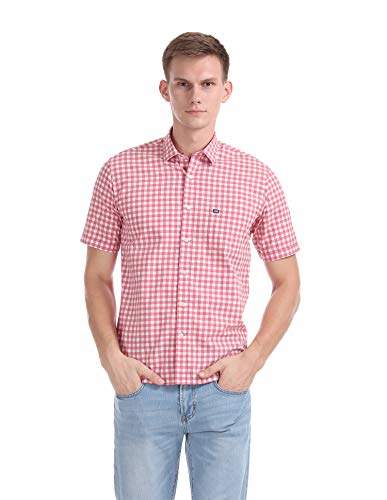 arrow sports men's checkered slim fit casual shirt