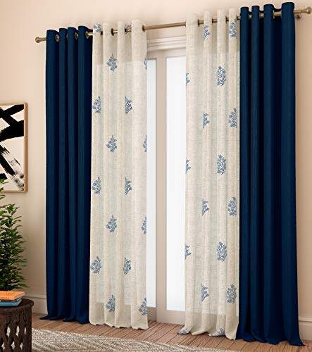 Curtain Label Matka Sheer Set Of 4 Eyelet Curtains Navy Blue Feet X 9 W H Long Door Features Reviews In India Justdial Curtain Label Matka Sheer Set Of 4, Navy Blue Curtains