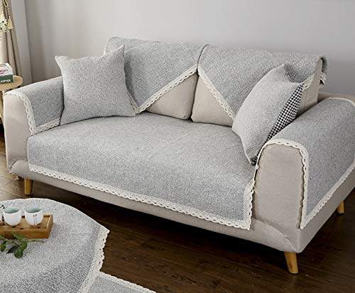 Buy Chezmax Cotton Reversible Solid Color Couch Sofa Chair Cover Set 5 Piece Home Decoration For Living Room 2 Seater Gray Features Price Reviews Online In India Justdial