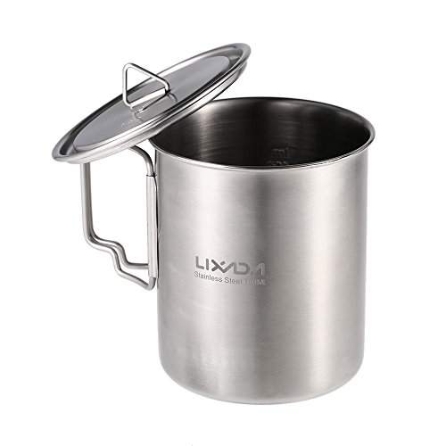 Buy Docooler Lixada 750ml Cup Outdoor Stainless Steel Water Cup Mug With Foldable Handles And Lid For Camping Hiking Backpacking Features Price Reviews Online In India Justdial