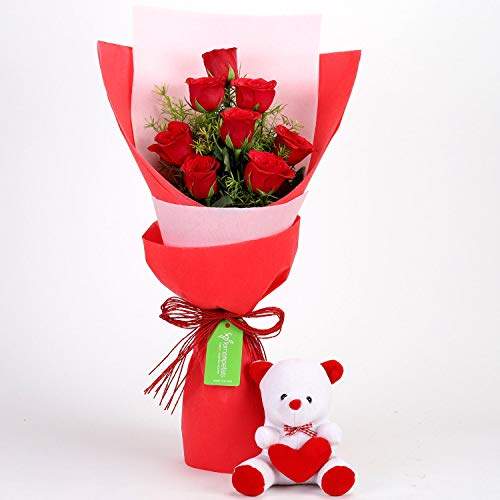 ferns and petals teddy bear