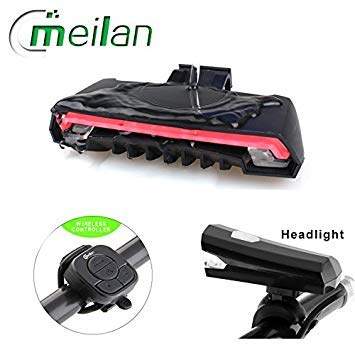 include head light meilan x5 smart led bike tail light wireless control bicycle rear lamp rechargeable include cycling front light