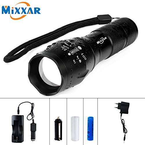 Buy Raisser Ezk56 Led Flashlight Cree Xm L T6 8000lm 5 Modes Zoomable Led Torch Light With Chargers And Batteries Outdoor Hiking Features Price Reviews Online In India Justdial