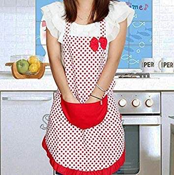 Buy Cute Bowknot Women Kitchen Restaurant Bib Cooking Aprons With Pocket Red Features Price Reviews Online In India Justdial