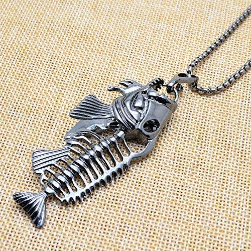 Arroyo Men S Necklace Personality Fish Bone Whole Skeleton Tide Pendant Student Jewelry Accessories Gift Features Reviews In India Justdial - Fish Skeleton Pendant