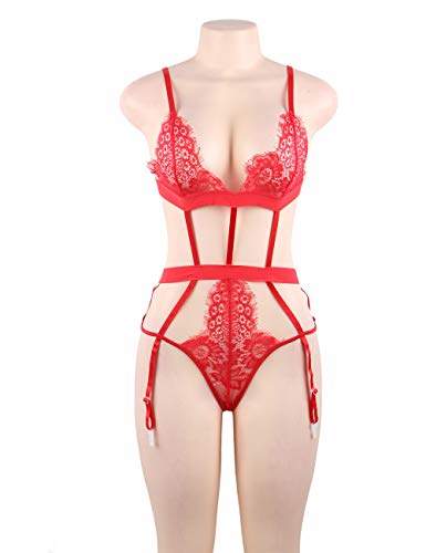 plus size red lace teddy