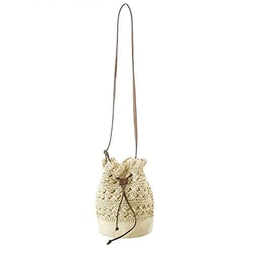 straw drawstring bag