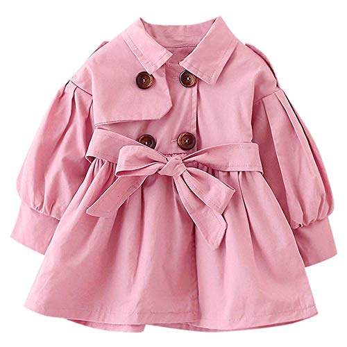 Buy Ywoow Baby Girl S Solid Belt Bottons Trench Wind Coat Tops Outfits 4 5 Years Old Pink Features Price Reviews Online In India Justdial