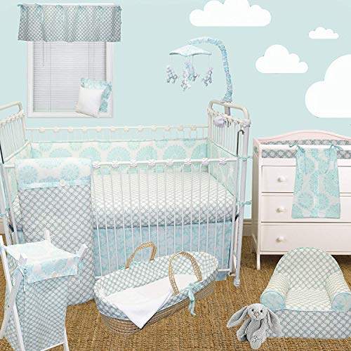 aqua crib sheet