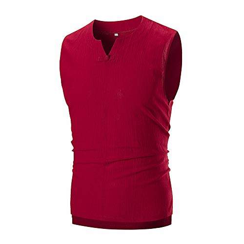 red sleeveless t shirt