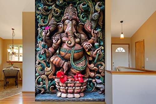 Buy 999store 3d Red Lord Ganesha Mural Wallpaper Non Wooven 3x5 Feet Red Features Price Reviews Online In India Justdial