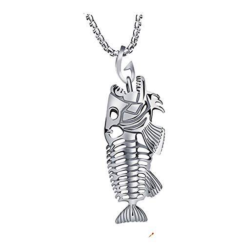 Sulida Men S Necklace Personality Fish Bone Whole Skeleton Tide Pendant Student Jewelry Accessories Gift Features Reviews In India Justdial - Fish Skeleton Pendant