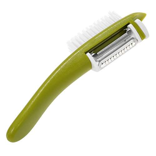 Gadgets Vegetable//Fruit Peeler with Brush 3-in-1 Red