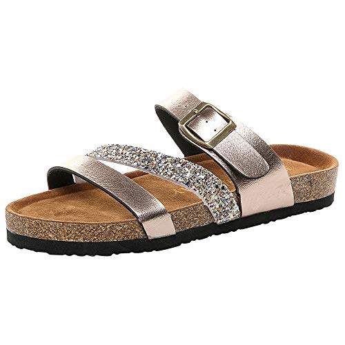 sequin flat sandals