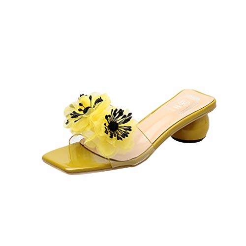 yellow shoes with flowers