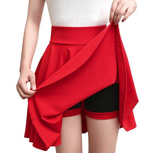 High waisted red mini skirt Clearance