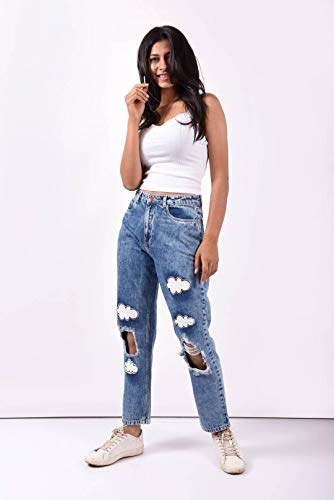 Buy Freakins Straight Fit High Waist Jeans Blue Features Price Reviews Online In India Justdial
