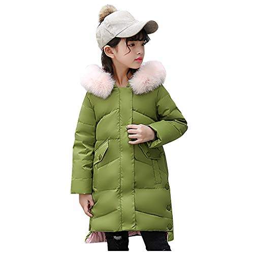 Girl Winter Coat Faux Fur Kid Long Hooded Down Jacket Padded Parka Outerwear Windbreaker