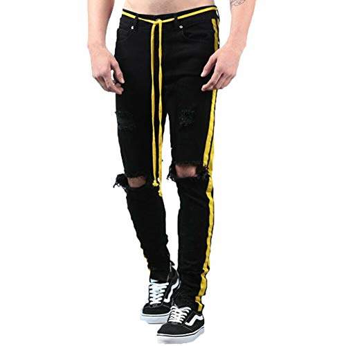 mens skinny trousers with side stripe