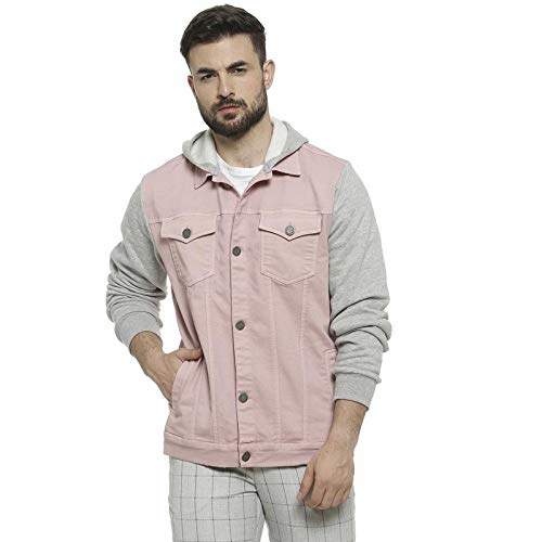 full sleeve solid men's denim jacket
