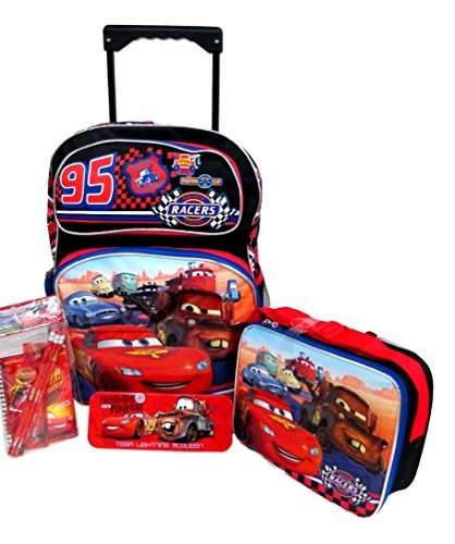 rolling book bag with lunch box
