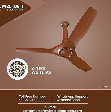 Bajaj Adonis Air Electric Fans (Dark Walnut Rustic Copper) in