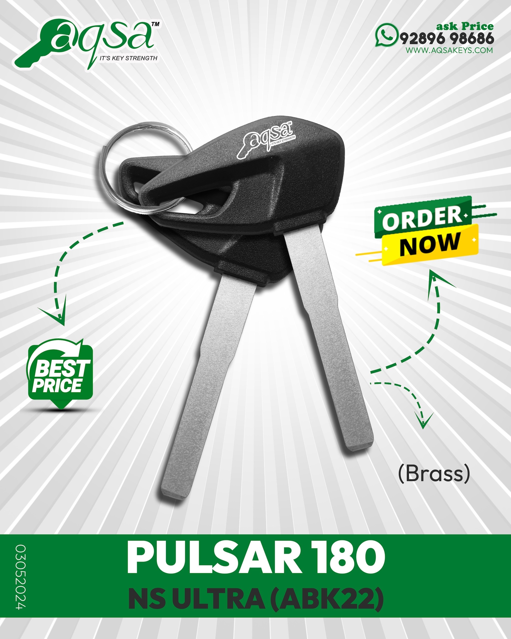 BAJAJ PULSAR 180 BLANK KEY in Delhi at ₹ 150 Pc by Quba Keys