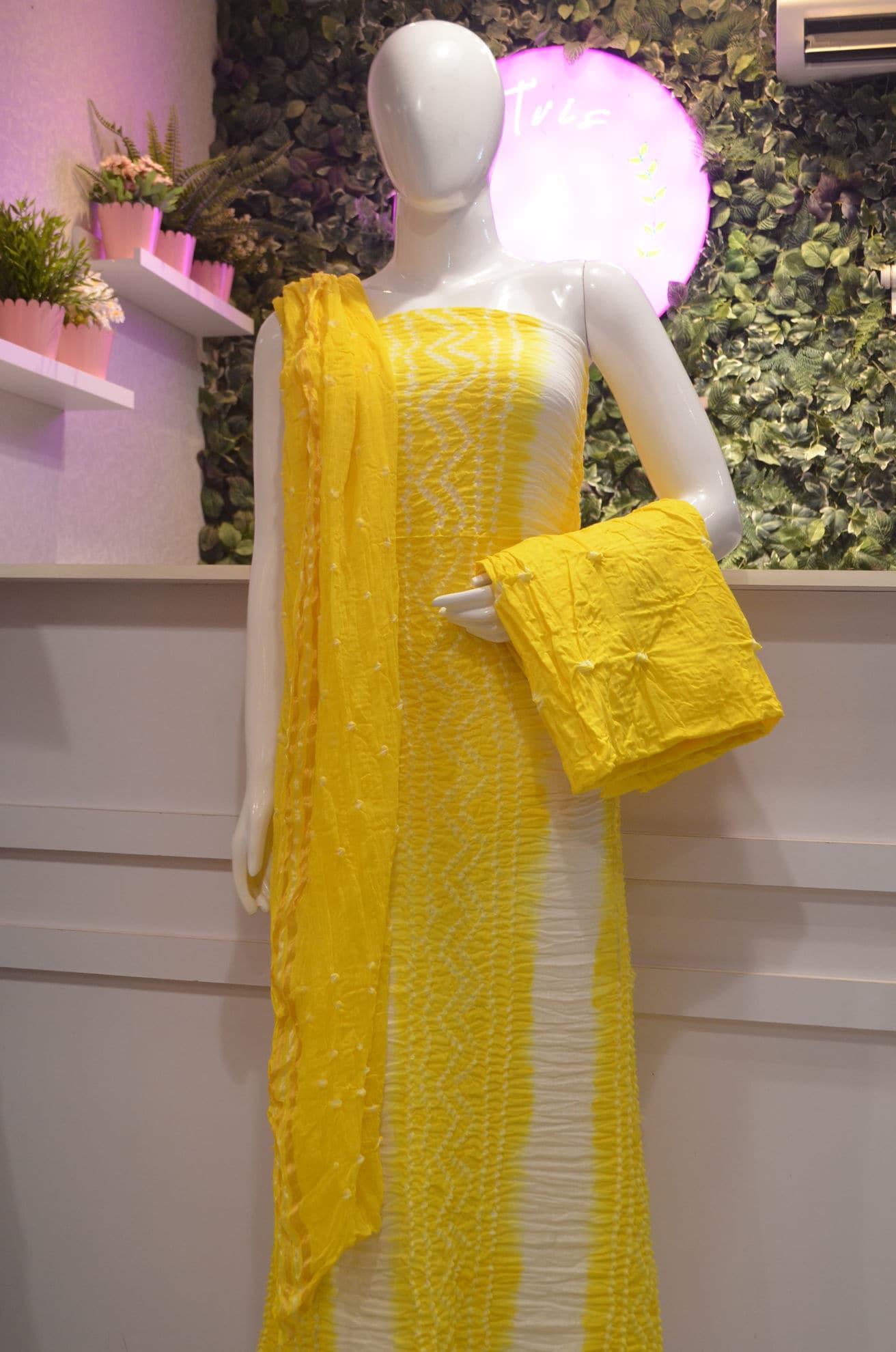 yellow colour cotton dress material cotton dress material for women unstitched Bombay Batik
