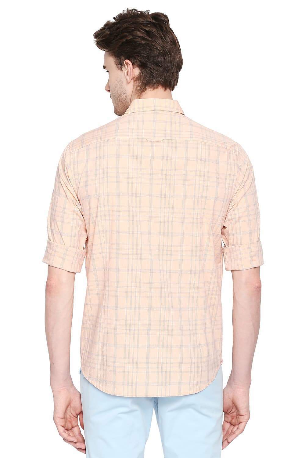 Basics Slim Fit Bellini Beige Checks 