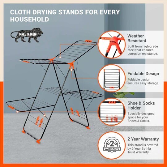 Bathla Mobidry APOLLO Double Wing Cloth Dry Stand in Patiala