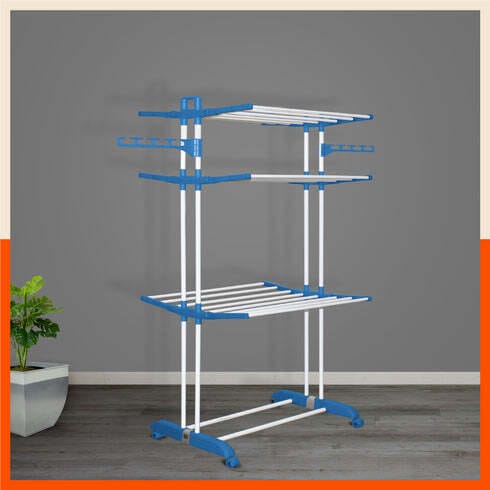 Bathla Mobidry Terra 3-Level Steel Modular Cloth Drying Stand For