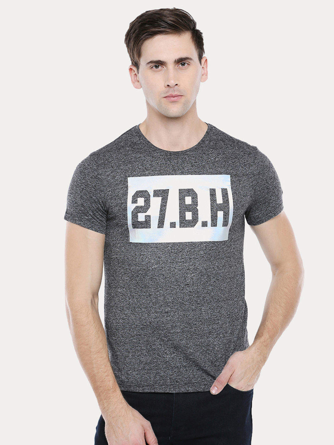 Black Printed T-Shirt (567028 