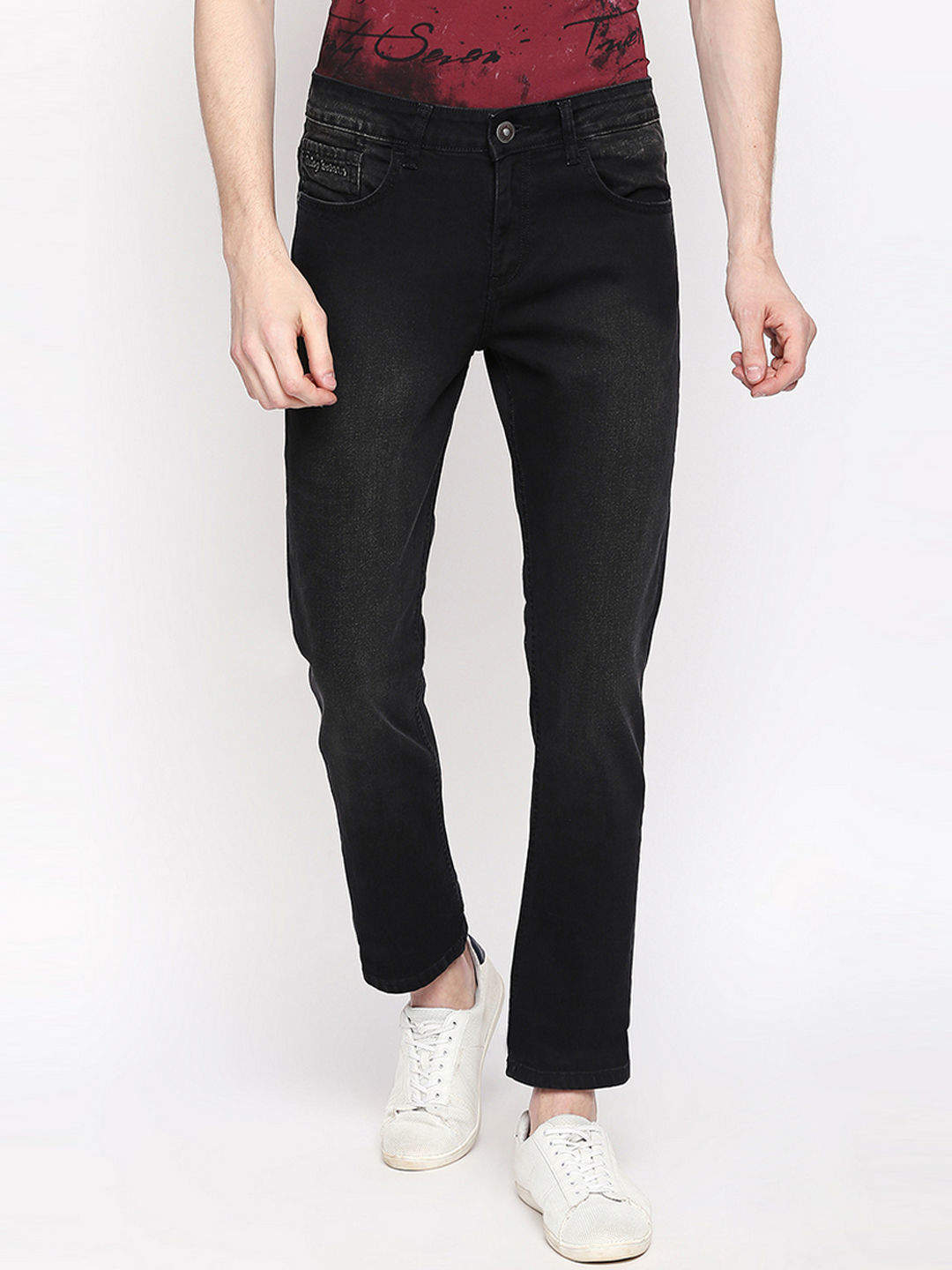 Being human Black Solid Straight Jeans (833937, Size 30) in