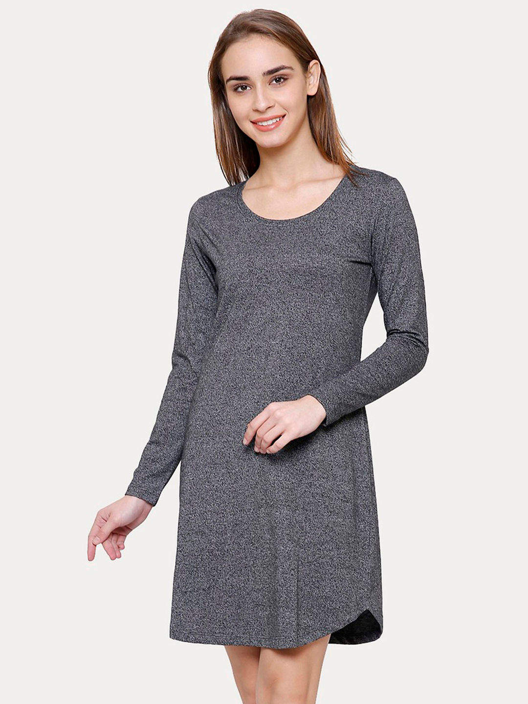 charcoal grey shift dress Jessa Merino Wool Reversible Dress main image 1