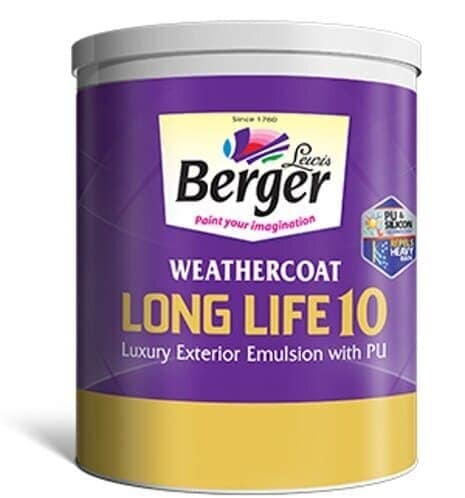 Berger Weathercoat Long Life 10 White Paint 20 ltr in Moga at