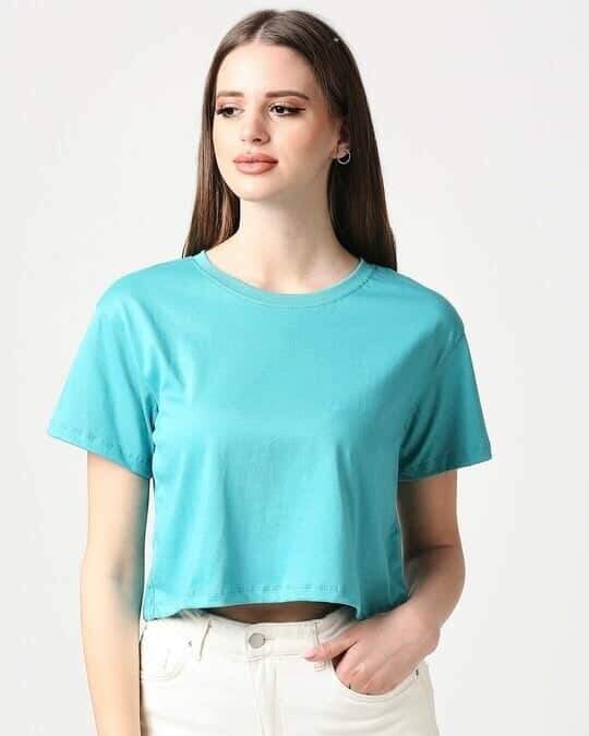 Bewakoof Tropical Blue Boxy Crop Top 2XL in Jaipur at ₹ 767