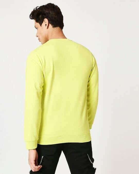 Bewakoof Arcade Green Fleece Sweater 