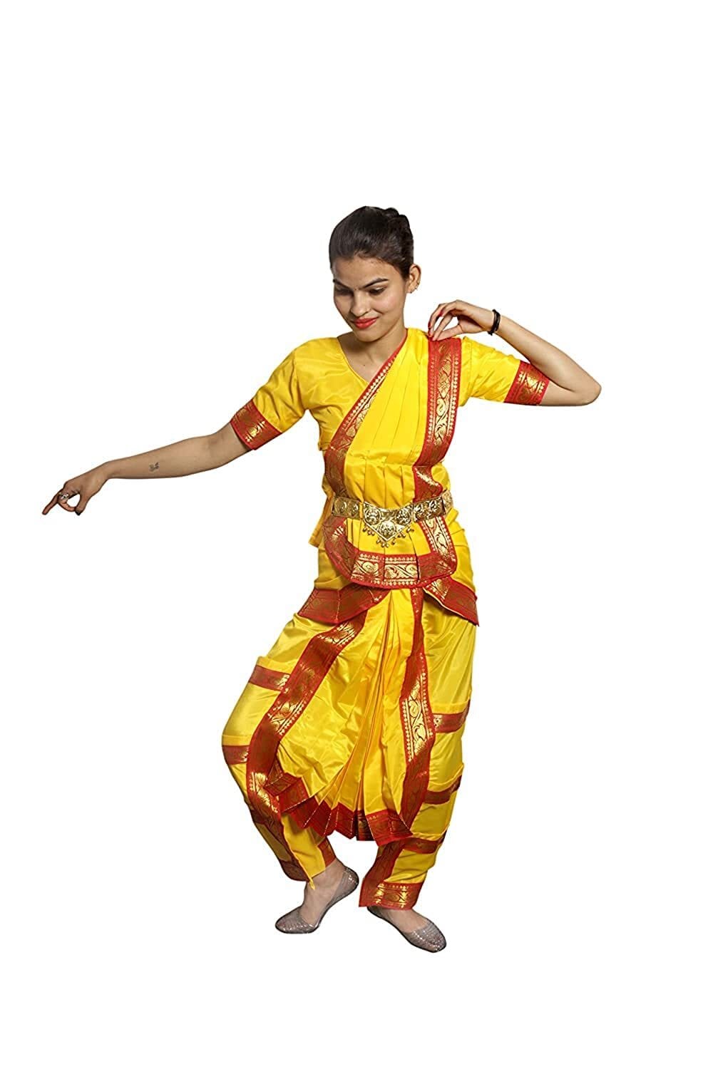 golden bharatanatyam dress Golden Indian Classical Dance Bharatanatyam Dress