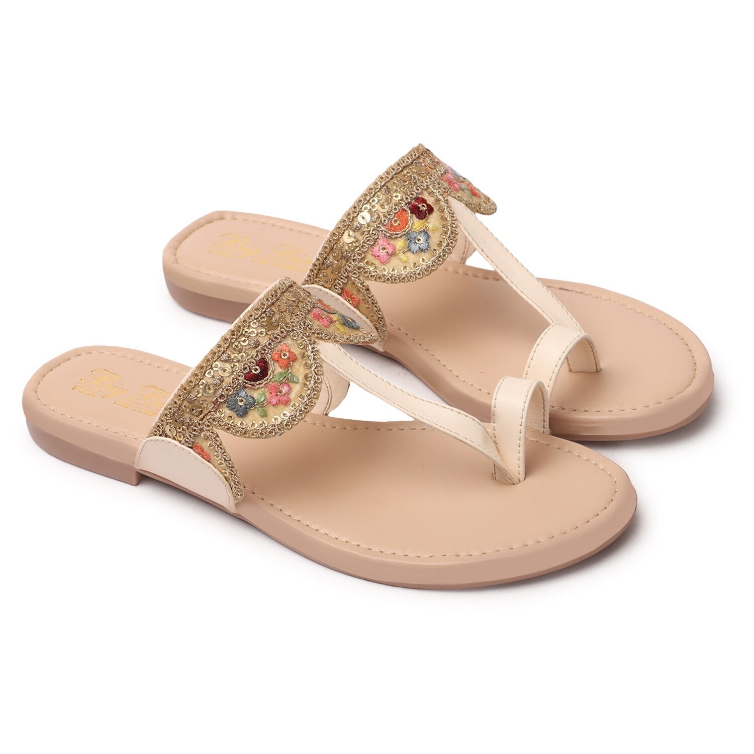 Big Bird Footwear Women Flat Slippers Q102-Cream in Delhi at