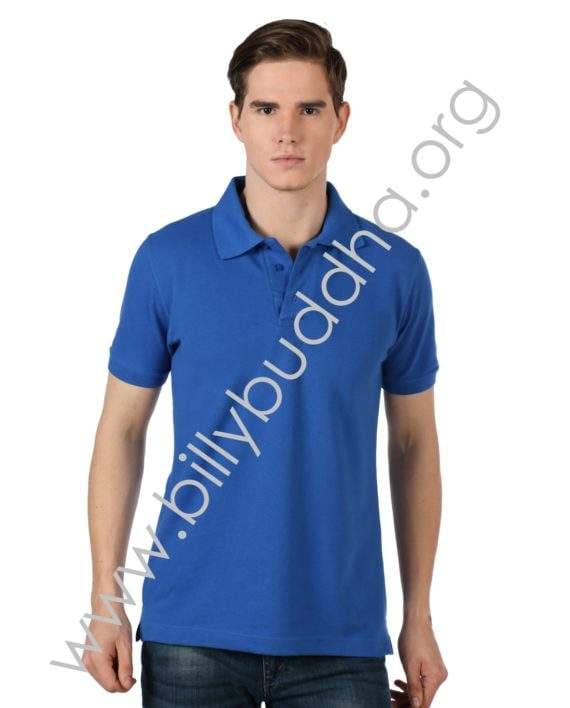 Billy Buddha Men's Polo Royal Blue Cotton T Shirt Large (220 GSM)