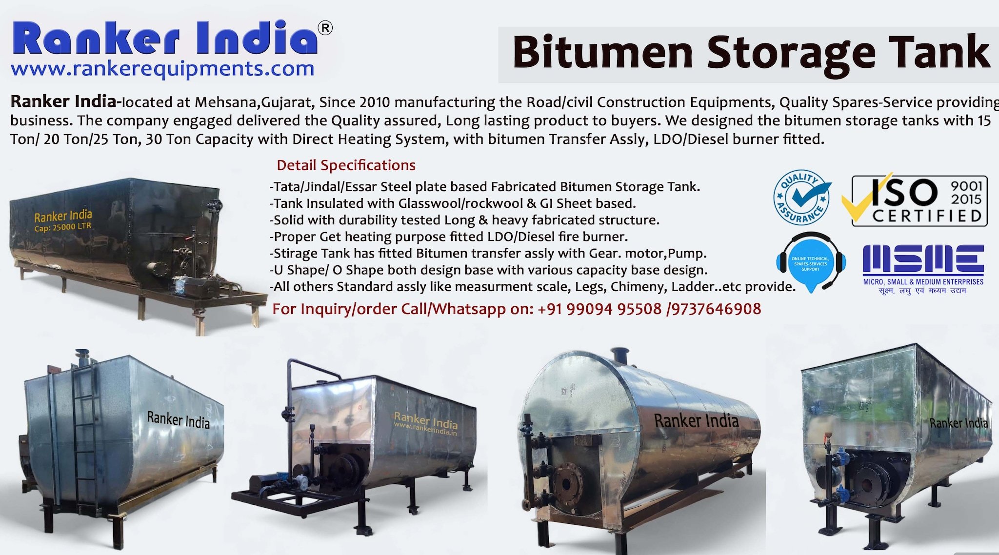 Bitumen Storage Tank in Mehsana at ₹ L ₹ L Pc by