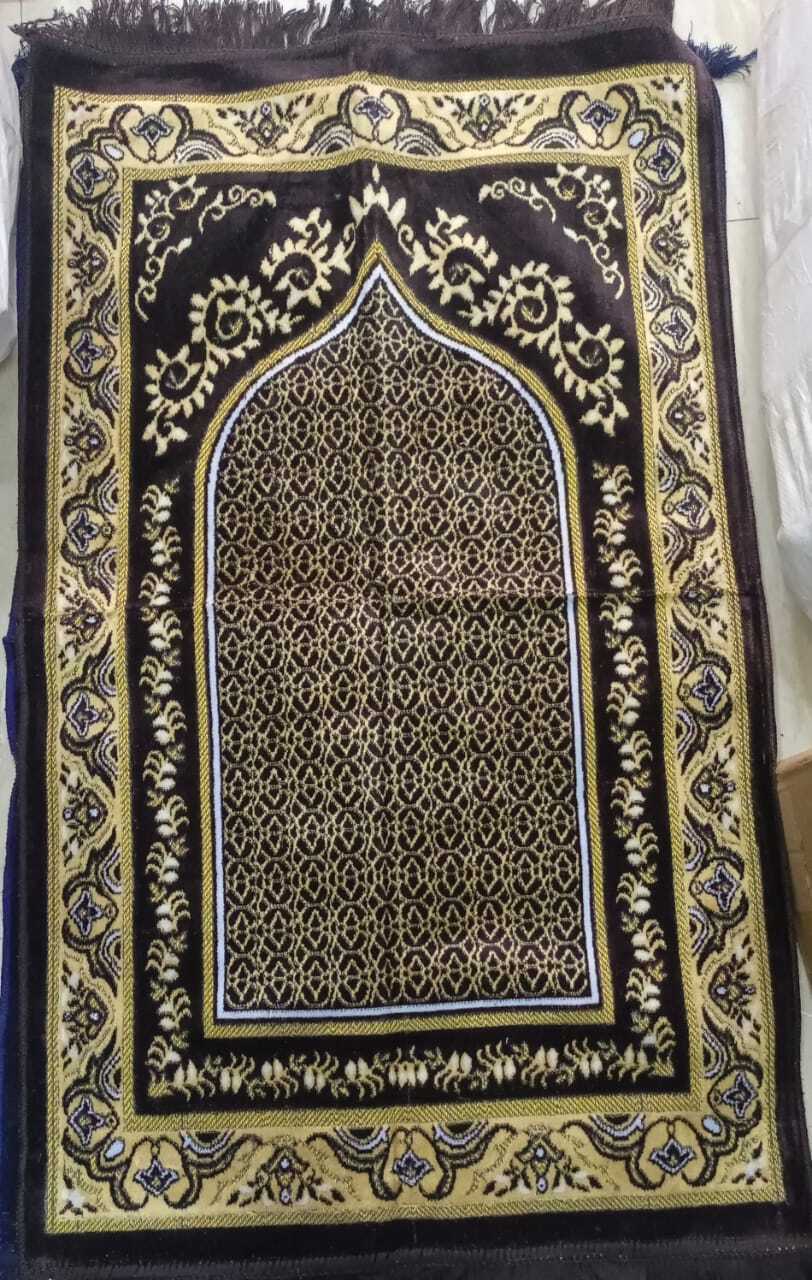 Black And Yellow Colour Indian Islamic Janamaz Prayer Mat, Size