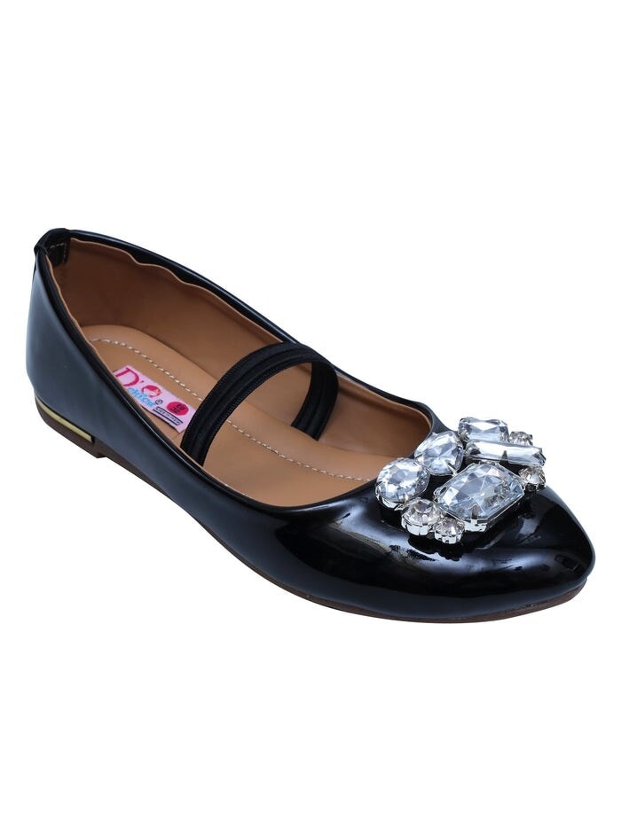 Black Women's Flat Dress Shoes Size 11 Black Bling Dimante - Main Image