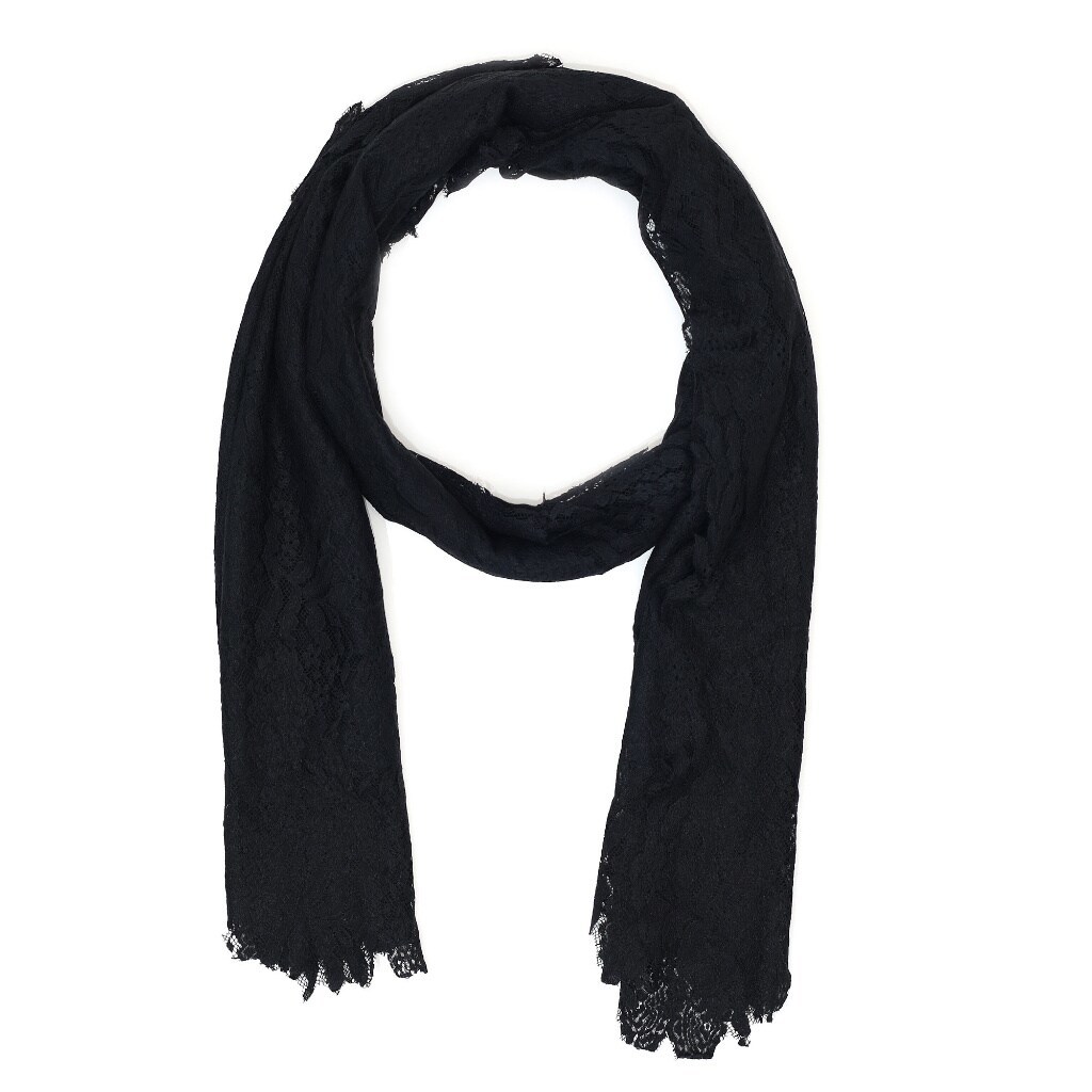 Black Cut Work Cashmere Wool Silk Scarf in Warangal at ₹ 3,335 - Main Image