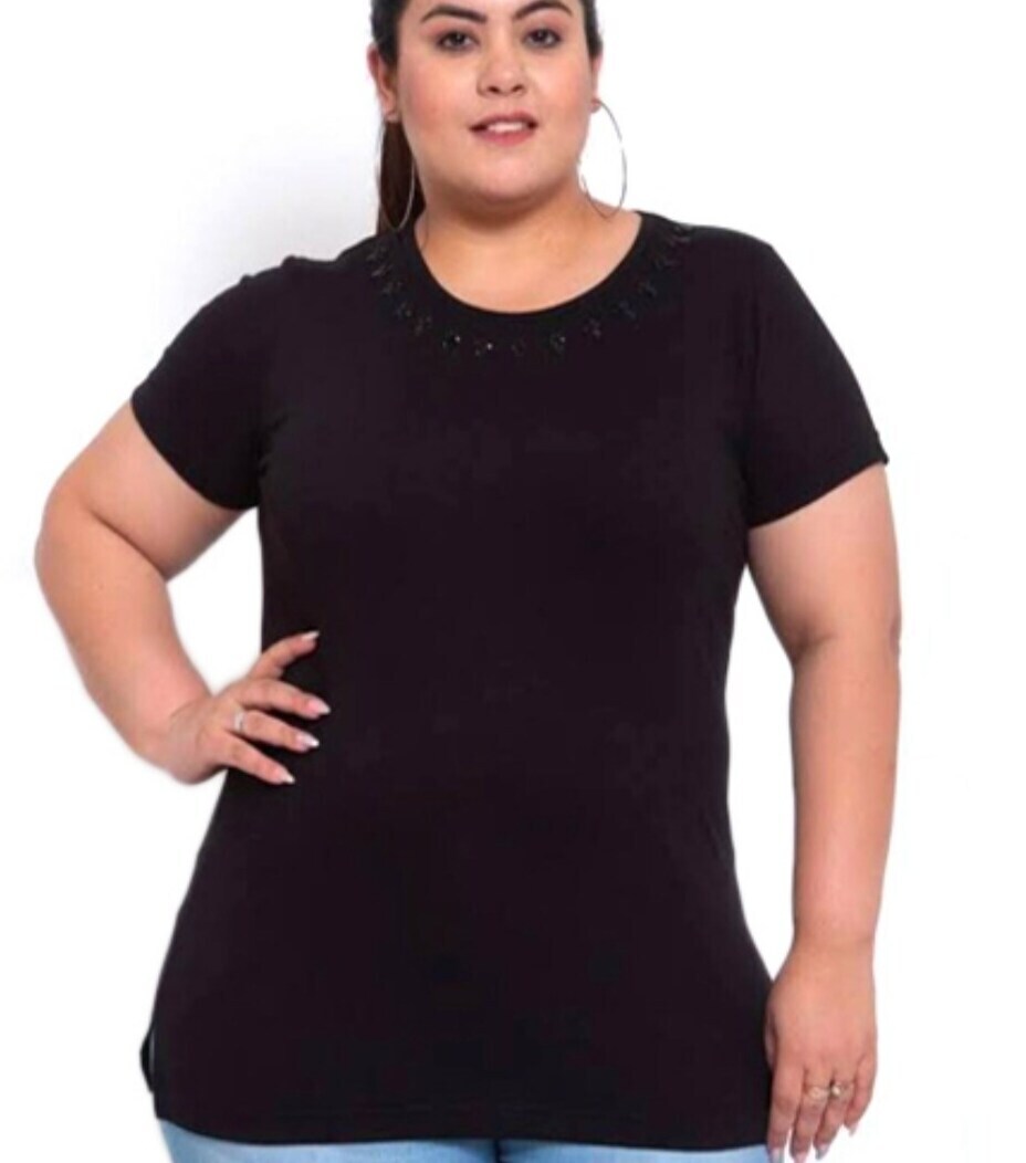 Black Ladies Plus Size T Shirt in Tirupur at ₹ 120 ₹ 350 Pc