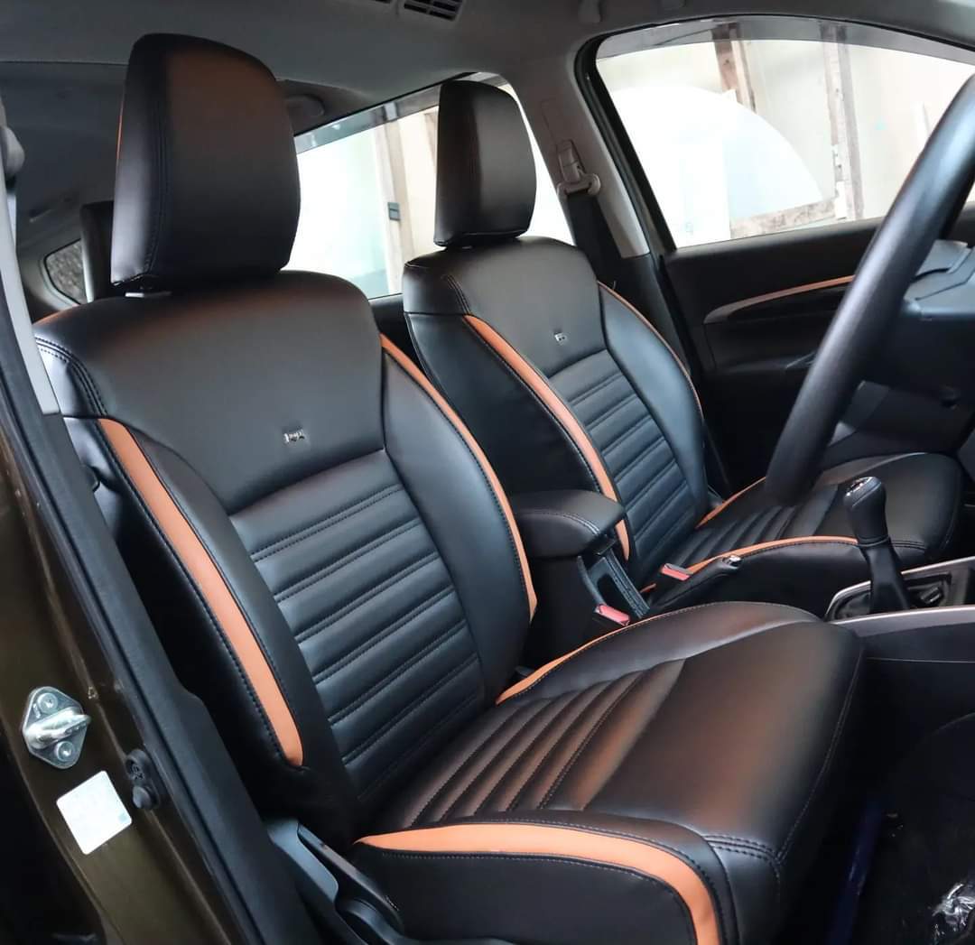 Black Lined Designed Leather Car Seat Cover in Mumbai at ₹ 4,000