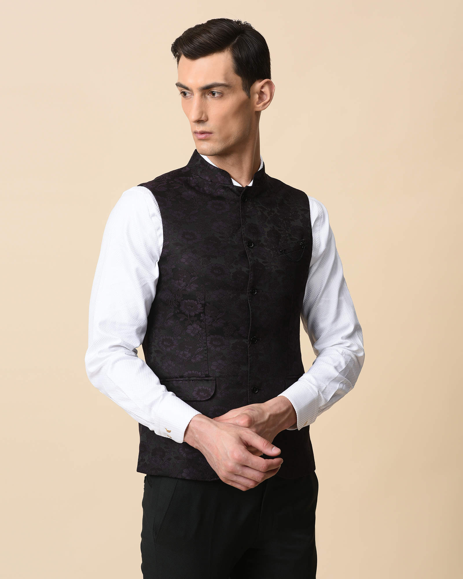 BLACKBERRYS Wine Slim Fit Waist Coat 44 (NL-JQ-KAYEN4 Wine) in