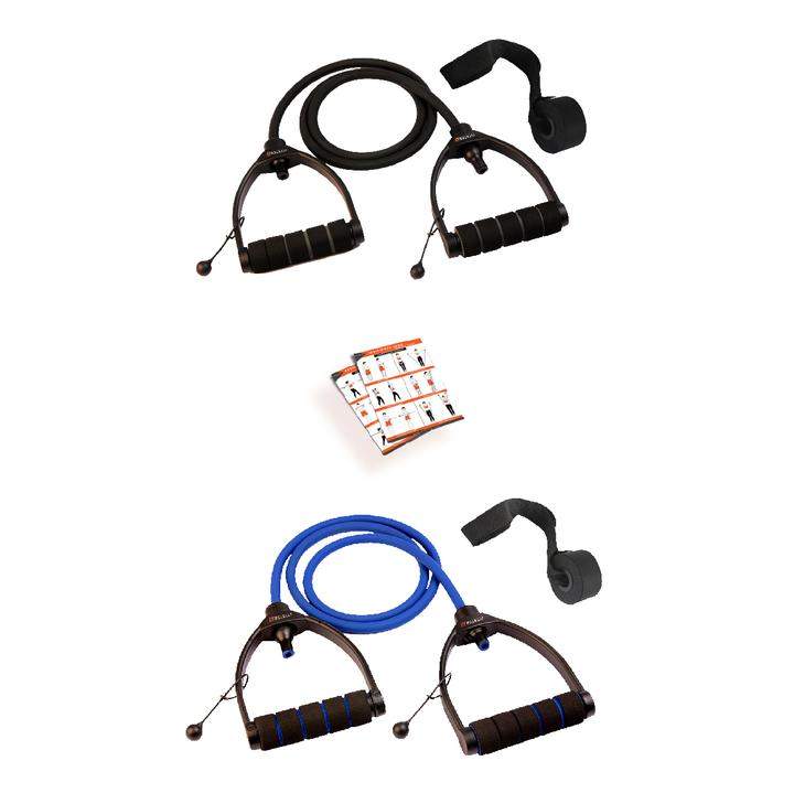 Blue And Black Combo Premium Exercise Resistance Band with Door